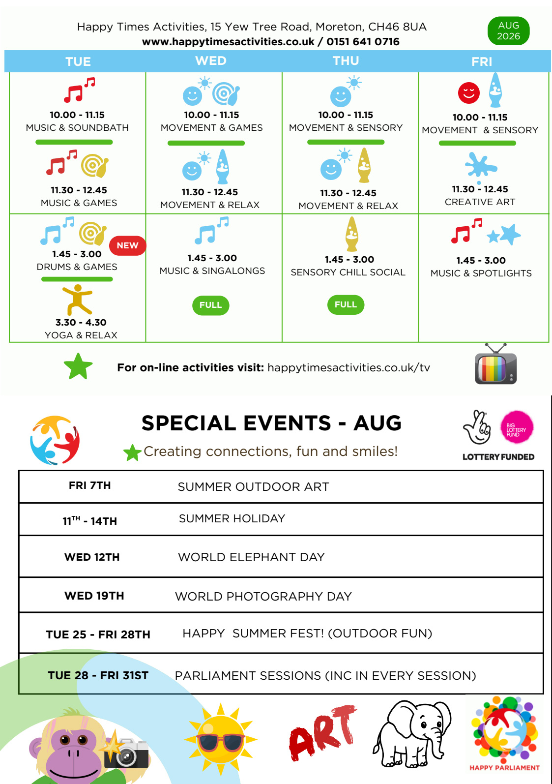 April Timetable