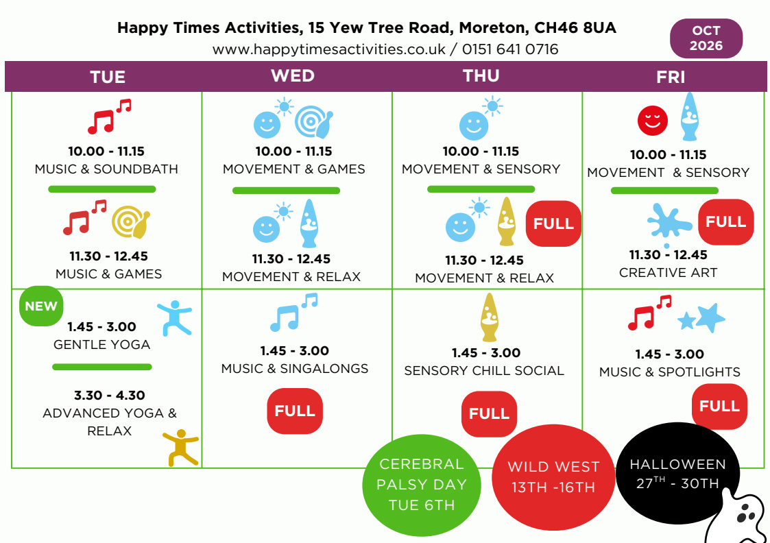 October Timetable