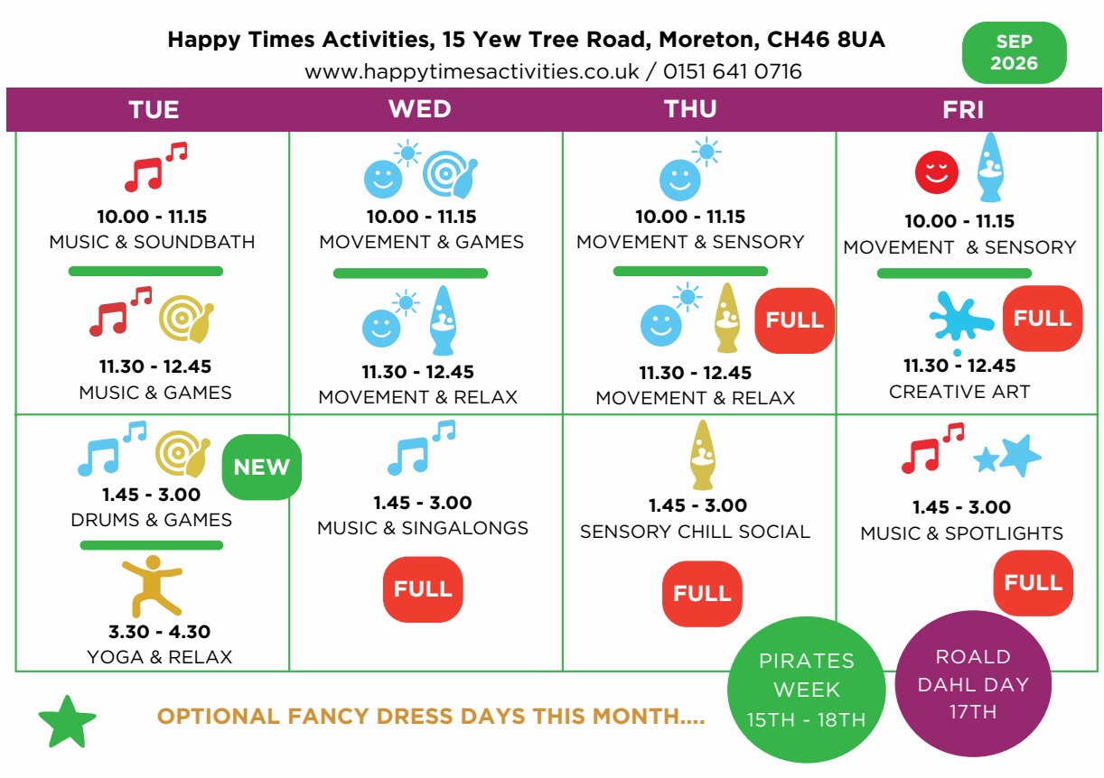 September Timetable